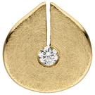 Anhnger 585 Gold Gelbgold eismatt 1 Diamant Brillant Diamantanhnger