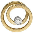 Anhänger 585 Gold Gelbgold eismatt 1 Diamant Brillant Diamantanhänger