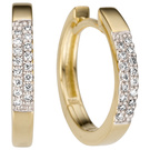 Creolen 585 Gold Gelbgold 32 Diamanten Brillanten Ohrringe