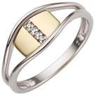 Damenring 585/-WG 0,02ct.     