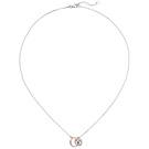 Collier Kette mit Anhänger 925 Silber bicolor vergoldet 18 Zirkonia 45 cm