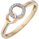 Damen Ring 333 Gold Gelbgold bicolor 13 Zirkonia Goldring