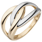 Damen Ring 333 Gold Gelbgold bicolor
