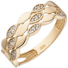 Damen Ring 333 Gold Gelbgold 26 Zirkonia Goldring