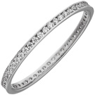 Damen Ring schmal 333 Gold Weißgold mit Zirkonia rundum Weißgoldring