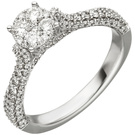 Damenring 585/-W 1,02ct.      