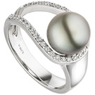 Damen Ring 585 Weigold Tahiti Perle 33 Diamanten Brillanten