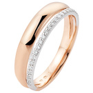 Damen Ring 585 Rotgold Weigold bicolor 23 Diamant-Brillanten