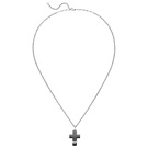 Collier Halskette mit Kreuz-Anhnger aus Edelstahl mit Zirkonia 56 cm