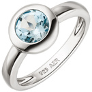 Damen Ring 925 Sterling Silber 1 Blautopas hellblau