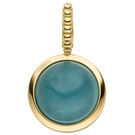 Anhänger 375 Gold Gelbgold 1 Chalcedon blau