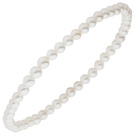 Armband Muschelkern Perlen weiß 4 mm 17 cm Perlenarmband