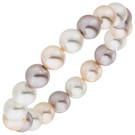 Armband Muschelkern Perlen multicolor 10 mm 17 cm Perlenarmband
