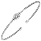 Armspange / offener Armreif 925 Sterling Silber 1 Zirkonia 17,5 cm