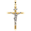 Anhänger Kreuz 333 Gold Gelbgold bicolor mattiert Kreuzanhänger