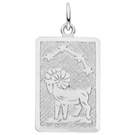 Anhänger Sternzeichen Widder eckig 925 Sterling Silber matt