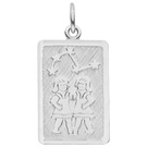 Anhänger Sternzeichen Zwilling eckig 925 Sterling Silber matt