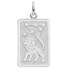 Anhänger Sternzeichen Löwe eckig 925 Sterling Silber matt