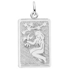 Anhänger Sternzeichen Jungfrau eckig 925 Sterling Silber matt