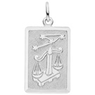 Anhänger Sternzeichen Waage eckig 925 Sterling Silber matt