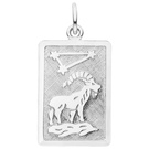 Anhänger Sternzeichen Steinbock eckig 925 Sterling Silber matt
