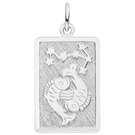 Anhänger Sternzeichen Fische eckig 925 Sterling Silber matt