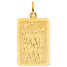 Anhänger Sternzeichen Zwilling eckig 333 Gold Gelbgold matt