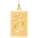 Anhänger Sternzeichen Waage eckig 333 Gold Gelbgold matt