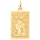 Anhänger Sternzeichen Wassermann eckig 333 Gold Gelbgold matt