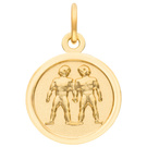 Anhänger Sternzeichen Zwilling rund 333 Gold Gelbgold matt