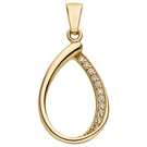 Anhänger 333 Gold Gelbgold 11 Zirkonia Goldanhänger