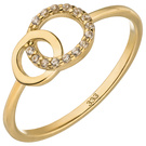 Damen Ring 333 Gold Gelbgold 15 Zirkonia Goldring