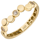 Damen Ring 333 Gold Gelbgold 3 Zirkonia Goldring