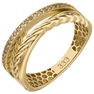 Damen Ring 333 Gold Gelbgold 26 Zirkonia Goldring