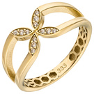 Damen Ring 333 Gold Gelbgold 12 Zirkonia Goldring