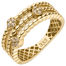 Damen Ring 333 Gold Gelbgold 12 Zirkonia Goldring