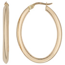 Creolen oval 585 Gelbgold Ohrringe