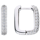 Creolen eckig 925 Sterling Silber 74 Zirkonia Ohrringe