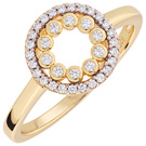 Damen Ring Kreis 925 Sterling Silber vergoldet 36 Zirkonia Silberring