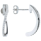 Halbcreolen 925 Sterling Silber 36 Zirkonia
