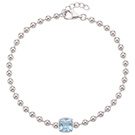 Armband 925 Sterling Silber 1 blauer Zirkonia 19 cm Silberarmband