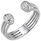 Damen Ring offen 925 Sterling Silber 40 Zirkonia Silberring
